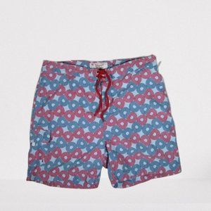 Original Penguin Swim Trunks Blue Red Circles Men's Size 34